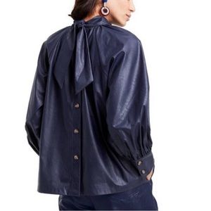 Rachel Comey for Target navy blue pleather top